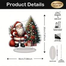 2D Flat, 1pc Santa Claus Acrylic Christmas Tree Decoration, Holiday Atmosphere Scene Desktop Arrangement Desktop Ornament - Asymmetrical Shape Desktop Decoration, Suitable For Home And Party, Perfect Holiday Gift, Holiday Desktop Centerpiece Decoration, Lively Design, Durable Decoration, Holiday Party Gift - A - View 5