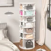 Rotating Shoe Rack Tower, Spinning Storage Rack, Standing 360° Revolving Shoe Organizer - 7 Floors, With the Ground Floor Raised Up - View 2