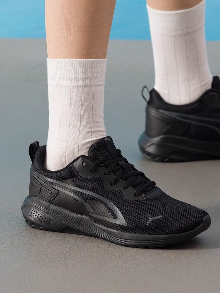 Puma 男女通用全天活動舒適透氣緩震輕量運動休閒鞋 - 黑色-黑灰 - 查看 1