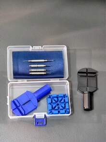 Watch Band Tool, Watch Band Chain Pin Removal Tool, Watch Band Repair Tool, Blue Yellow Black, Medium Size - Plastic End Cap Version and Set - View 4