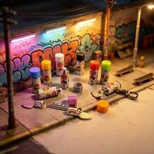 14 Pieces/Set Miniature Spray Paint Cans + Tool Model Ornaments Suitable For Dollhouses, Model Houses, Dwarf Miniature Theme Gardens, Decorations, Holiday Gifts, Graduation Gifts, Photography Props, Models - Multicolor - View 1