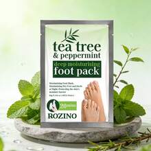 Rozino 4 buah Masker Kaki Pelembap Mendalam Tea Tree & Mint. Aroma Tea Tree & Mint, Menyegarkan dan Nyaman di Kaki. Melembapkan secara mendalam, menenangkan kaki yang kering dan kasar. Melembutkan dan menutrisi, memperbaiki kekeringan dan pengelupasan. Dikemas individual 60g, bersih dan higienis. Perawatan SPA Kaki di Rumah, Mudah Digunakan - View 6
