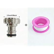 1 buah Adaptor Keran Sambungan Cepat Multi-Ukuran, Paduan Seng Berlapis Elektro, Dengan Pita Perekat, Cocok untuk Selang 1/2" 3/4" 1", Konektor Cepat Anti Bocor, Id - A - View 15