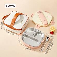 304 Stainless Steel Bento Box Adult, Leakproof Microwavable Lunch Containers, Metal Lunch Box With Soup Container And Utensils, Cute Japanese Bento Box, Travel Food Containers, Meal Prep Containers For School Student - Multicolor - View 24