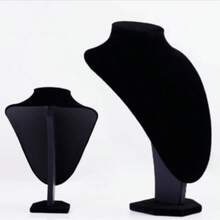 1pc PU Leather Model Necklace Display Stand With Earring Storage Base, Bust Jewelry Display Rack - Brushed Jewelry Stand - View 9