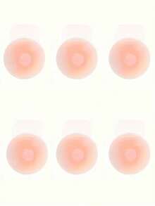 2/6pcs Reusable Seamless Silicone Nipple Covers, Invisible Breast Lift Tape, Anti-Slip Pasties, Solid Color Bra Accessories, 100% Silicone, Hand Washable,Easy To Clean Bra Accessories,Fits All Bust Sizes - Multicolor - View 19