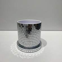 1pc Indoor Decor Disco Flower Pot, Disco Planter, Indoor Plant Succulent Pot, Mirror Vase, Suitable For Indoor And Outdoor Use, Mirror Plastic Flower Pot, Non- - Multi-color - View 5