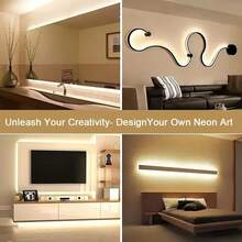 1pc DIY Flexible Neon Light Strip With USB Interface, Touch Switch, Adjustable Brightness, Mounting Clips, Suitable For Indoor Decoration, Halloween DIY Patterns, Kitchen Lighting, Mirror Fill Light, Gift For Girlfriend To Make Her More Beautiful - Multicolor - View 10
