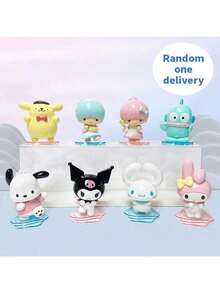 1pc Sanrio Character Colorful Food Series Blind Box, Dessert Theme Figurine, Cute Dessert Atmosphere, Delicate Texture, Home Decor, Desktop Decoration, Holiday Gift, Exclusive For Sanrio Fans (1pc Randomly Shipped) - Multicolor - View 4