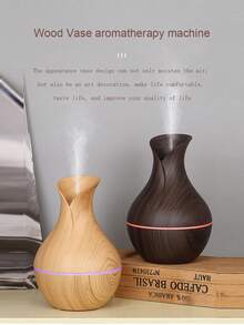 Pelembap Udara Ultrasonik Mini Motif Kayu yang Lucu, Diffuser Aromaterapi Senyap Bertenaga USB, dengan Lampu Ambient LED Berubah Warna, Penyemprot Kabut Dingin Portabel, Aksesori Pengharum Ruangan untuk Meja, Hadiah Sempurna untuk Dekorasi Interior Rumah, Kamar Tidur, Kantor, Perjalanan, dan Mobil - View 1