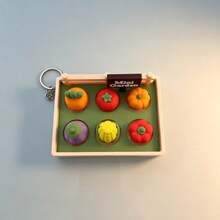 1pc 3D Printed Farm 6-Key Stress Relief Clicker Creative Button Toy Desktop Ornament Bag Pendant Keychain - Multicolor - View 4