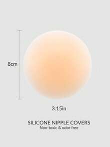 5pairs Reusable Silicone Nipple Covers, Sweat‑Proof Invisible Pasties For Beach Sports Outdoor Activities, All‑Day Comfort - Apricot - View 2