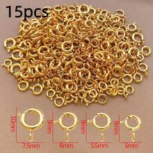 5/15/30pcs 18K Gold Plated Spring Clasp Brass Round Open Ring Jewelry Connector Clasp Suitable For Bracelet Necklace Jewelry DIY - Multicolor - View 20