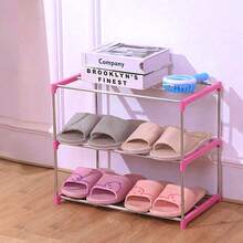 4-Tier Stainless Steel Multi-Layer Shoe Rack, 3/4 Adjustable Storage Shelves - Space-Saving Hallway/Dorm/Balcony Organizer - Rust-Resistant Metal Bookshelf/Shoe Rack - Perfect Gift For College Students/City Renters/Moms - Suitable For Housewarming And Back To School Season - Multicolor - View 7