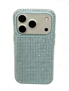 1 buah Casing Ponsel Glitter Kotak-kotak Kecil Warna Biru Mint Terlaris untuk Blogger , Bingkai Kamera Timbul, Tahan Gores dan Tahan Benturan, Kompatibel dengan iPhone 11 hingga 17 Pro Max Semua Versi/i18 Pro/18pro Max - MultiWarna - View 3