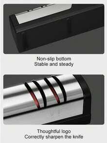 JFBONIN Electric Knife Sharpener 2-Speed Adjustable One-Touch Start Suitable For Kitchen Knives And Tools - Silver - View 8