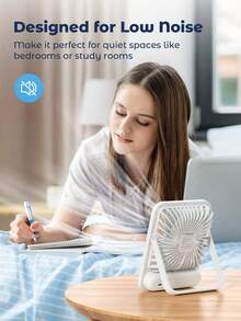 180° Adjustable Tilt Portable USB Rechargeable Fan, Foldable Personal Fan With Battery Level Display, 5-Speed Wind, Ultra-Quiet Desktop Fan, Battery Capacity: 600mAh - Multicolor - View 7