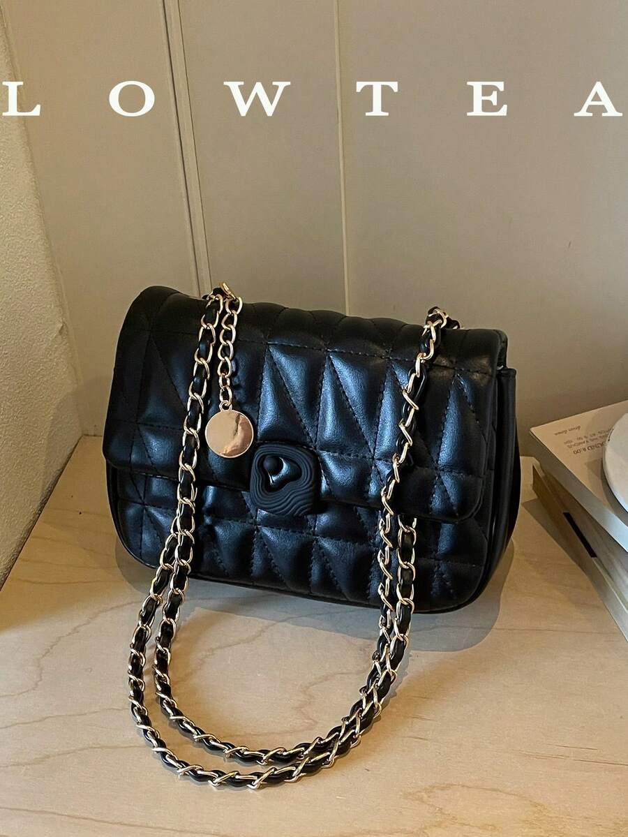 Tas Bahu Rantai Motif Berlian Berquilting, Tas Persegi Kecil Modis, Cocok Untuk Anak Perempuan, Wanita, Mahasiswi, Profesional Baru, dan Pekerja Kantoran, Sempurna Untuk Kerja, Bisnis, Perjalanan, dan Sekolah