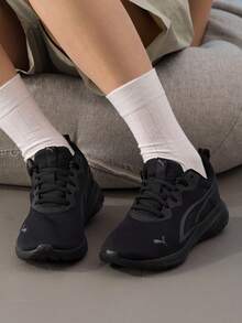 Puma 男女通用全天活動舒適透氣緩震輕量運動休閒鞋 - 黑色-黑灰 - 查看 3