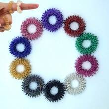 5/10/15pcs Mixed Acupressure Rings With Spiky Sensory Finger Rings, Mini Finger Toys For Stress Relief, Suitable For Adults, Teens, Office, Classroom - Holiday/Christmas/Halloween - Random Color Assortment - Multicolor - View 4