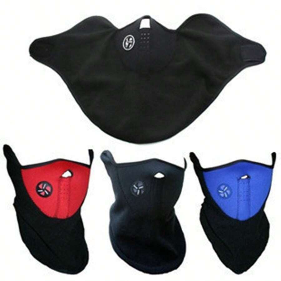 1pc Winter Bicycle Motorcycle CS Riding Face Mask, Windproof Cold-Proof Mask, Outdoor Skiing Face Mask Warm Mask, Black/Blue/Red Three Colors Available