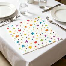 20/50pcs Rainbow Cute Print Disposable Party Napkins,Party Supplies,Home And Out Decor, For Birthday Party Table Indoor Outdoor Festive Tabletop Decoration - A - View 4