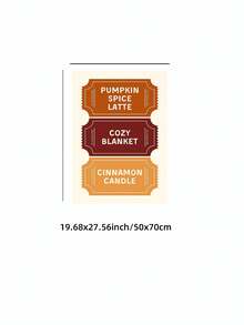 1pc Frameless Cute Fall Ticket Stub Aesthetic Wall Art Dorm Gift - Multi-color - View 12