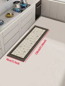 1 Pc Flowers, Leaves Pattern Kitchen Mat, 3.5 Mm Soft Rubber That Absorbs Water And Is Easy To Clean. Suitable For Corridors, Bathrooms, Living Rooms, Outdoor Door Mats, And Toilets. Useable Throughout The Year And For Various Holidays. - Multicolor - View 12