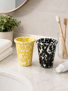 Splatter Dot Ceramic Cup, Multi-Functional Bathroom Mouthwash Cup, Ceramic Toothbrush Holder Cup, Suitable For Vanity, Home Decor Gift - Splatter Paint Cup - View 4