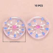 10/20/30/45/60 PCS 1.2cm Creative Cartoon Colorful Transparent Round Two-Hole All-Season Buttons, Suitable For Clothing Accessories, Dresses, Jackets, Shirts, Sweaters DIY Accessories, Dolls, Phone Case Decorations - Colorful Round - View 28