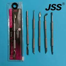 JSS. JSS RSCP1~6 Pendorong Kutikula Dua Ujung Gaya Rusia, Alat Penghapus Kutikula Kuku Stainless Steel untuk Salon Kuku dan Penggunaan di Rumah - Perak - View 3