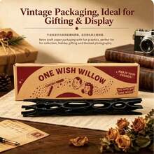2pcs One Wish Willow Wish Wand Decor, Vintage Creative Magic Prank Prop, Kraft Paper Packaging Wish Wand, Suitable For Party Decoration, Holiday Gift, Themed Photography - A - View 1