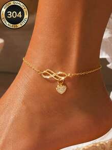 1pc 18k Gold Plated 2026 New Style Women's Minimalist Elegant Versatile Flower Anklet, Stainless Steel Waterproof Durable, Suitable For Girlfriend, Mother, Daily Wear/Summer Beach Party/Vacation/Mother's Day/Valentine's Day Gift - Anklet 4 - View 7