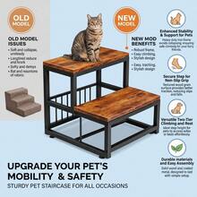 DIY Pet Supplies: Cat Beds, Furniture, Stairs, Steps, And Perches. Suitable For Senior Or Injured Pets And Short-Legged Dogs; Enables Access To Sofas, Beds, And Windowsills. For Indoor Use. Great For Christmas, Halloween, Or Easter Gifts. - Two-step Solid Wood Cat Stairs With Back Support - View 5