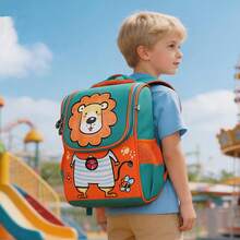 Cute Cartoon Space Backpack, Cartoon Animal Pattern, 3-6 Years Old Boys And Girls Backpack, Lightweight Kindergarten Backpack For Kids, Best Gift For Back To School Season - Multicolor - View 2