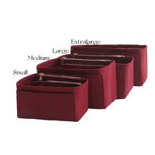1pc Small/Medium/Large/Extra Large Multi-Function Inner Bag, Makeup Bag, Toiletry Bag, Organizer Bag, Foldable And Detachable Inner Pouch - Burgundy - View 4