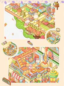 One Set Of 3D Scene‑Building Stickers, Fun Stress‑Relief Kids Journal Stickers, Children's Factory Series - 5.0 Carrot Factory - View 7