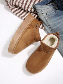 Thick Sole Height-Increasing Thickened Snow Boots For Women 2025 New Design Thick Fleece Warm Stylish Versatile Women's Snow Boots - Camel - View 6
