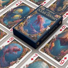 YFOPEN Marine Life Playing Cards, Paper Cards, Featuring Dolphin/Shark/Turtle/Jellyfish Patterns, Party Game Cards, 9 X 6.5 Cm, Marine Life Board Game, Nature-Inspired Classic Playing Cards. - Multicolor - View 9