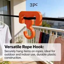 1pc Portable Rope Clip Hook, Tent Sunshade Rope Clamp, Multi-Functional Hanging Tool, Suitable For Camping, Hiking And Home Use - Multicolor - View 3