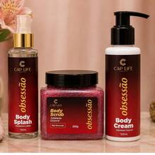 Kit 3 itens Obsessão Body Splash, Esfoliante e Hidratante - Mirtilo - Visão 2