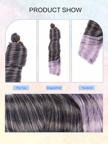 3 Peças Extensões de Cabelo Sintético Resistente ao Calor de 22 Polegadas, Tranças Espirais Crochê Multicoloridas Preto Marrom, Extensões de Cabelo Ondulado Solto de Alta Temperatura, Adequado para Uso Diário, Feriados, Festas, Festival de Música e Carnaval, Halloween para Mulheres - Multicolorido - Visão 3