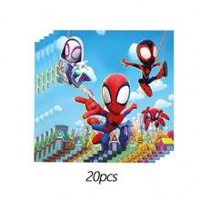 Cartoon Theme Spider Hero And His Magical Friends Birthday Party Decoration Banner Disposable Tableware Tablecloth Paper Plates Paper Cups Napkins - Multicolor - View 9