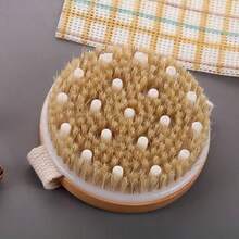 1pc Natural Dry Body Brush, Helps Lymphatic Detoxification, Dry Skin, Improve Cellulite, Promote Blood Circulation, Made Of Natural Bristles And Massage Bumps Design, Dual-Use For Dry And Shower, Ideal Bathroom Accessory, Summer Essential And Great Gift For Women - View 4