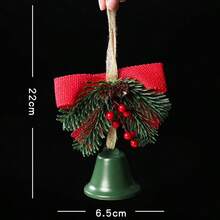Christmas Bell Hanging Ornament, Artificial Pine Branch Red Berry Plaid Bow Christmas Tree Pendant, DIY Handmade Accessory, Suitable For Window, Wreath, Gift Box, Holiday Scene Decoration, Christmas Tree Decoration, Christmas Decor - Multiple Styles - View 11