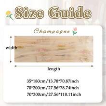 3Pcs Champagne Embroidery Floral Table Runner 27x120In Fall Dining Table Decor Embroidery Wildflower Design, Lightweight Sheer Gauze Fabric, 10FT, Perfect For Baby Shower Wedding Birthdays Party Decor - Small Flower - View 4