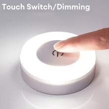 2 قطعة أضواء LED قابلة للتعديل ب- 3 ألوان، أضواء خزانة محمولة لاسلكية، قابلة للتعتيم، مناسبة لغرفة النوم، سطح المطبخ، السلالم، الممر - أبيض - مشاهدة 4