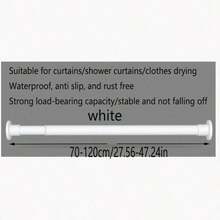 Adjustable Closet Hanging Rod, Heavy Duty Coated Closet Extension Bar, Space-Saving Double Layer Closet Hanging Rod, Closet Storage Bar, Rust-Proof Anti-Drop Spring Tension Rod, Non-Slip Spring Curtain Rod, Adjustable Tension Rod Without Drilling - Multicolor - View 15