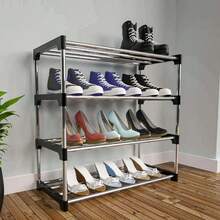 3-Tier Or 4-Tier Stackable Shoe Rack, Suitable For Entryway, Hallway, Closet, Space-Saving | Fits Sneakers, High Heels, Slippers, Flats, Ankle Boots | Multi-Functional Bag Display & Storage Integrated Shoe Rack - Multicolor - View 2