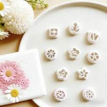 10Pcs Hollow Flower Tulip Star Polymer Clay Cutters Set Multi Floral Shape Clay Molds DIY Handmade Earring Pendant Jewelry Craft Making Tools - 10 Pieces - View 5